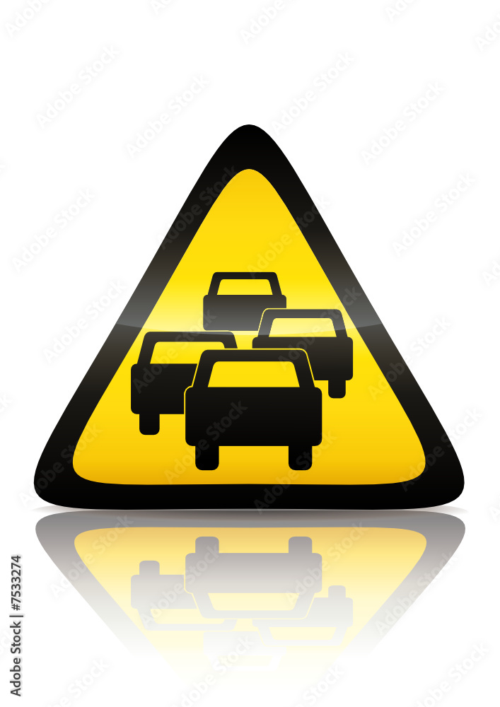 Symbole de danger embouteillage(reflet métal) Symbole de danger embouteillage(reflet métal)