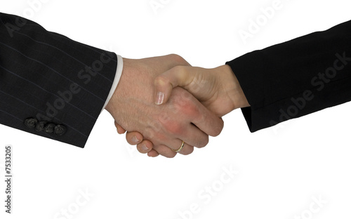 Welcoming with hand pressure.