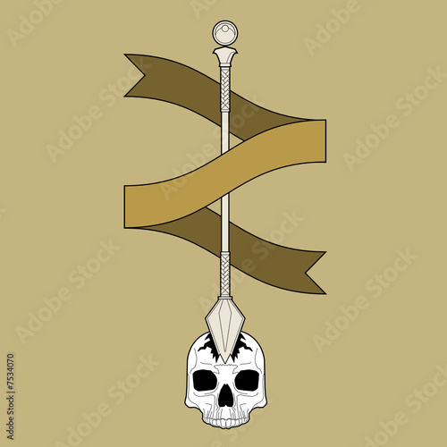 Speared skull vector tattoo design