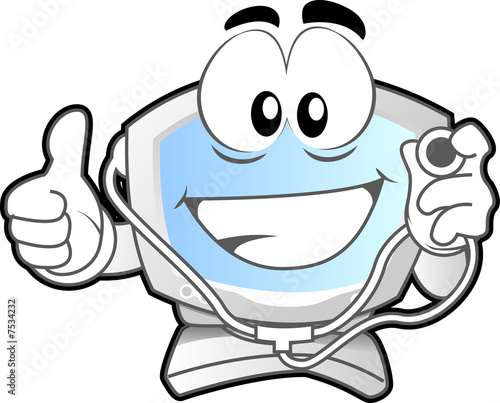 computer mascot - doctor