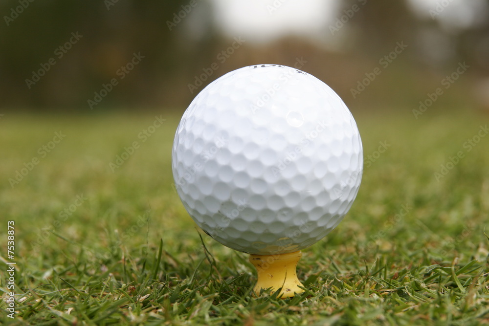 golf ball on the tee golf ball on the tee