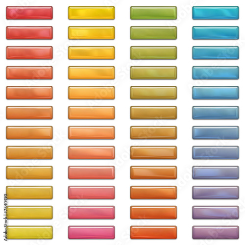High gloss web buttons in bright colors