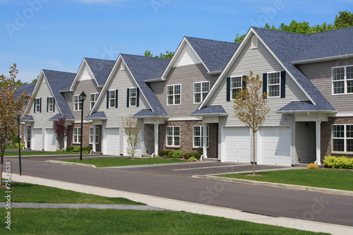 Row of new town homes waiting for occupancy