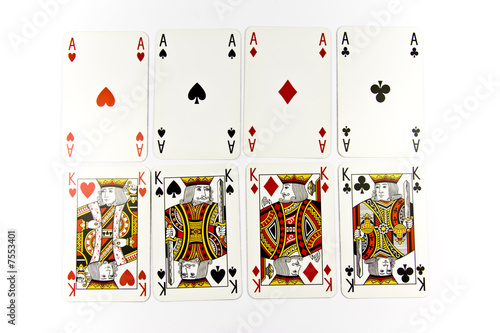 Four kings and aces of cards