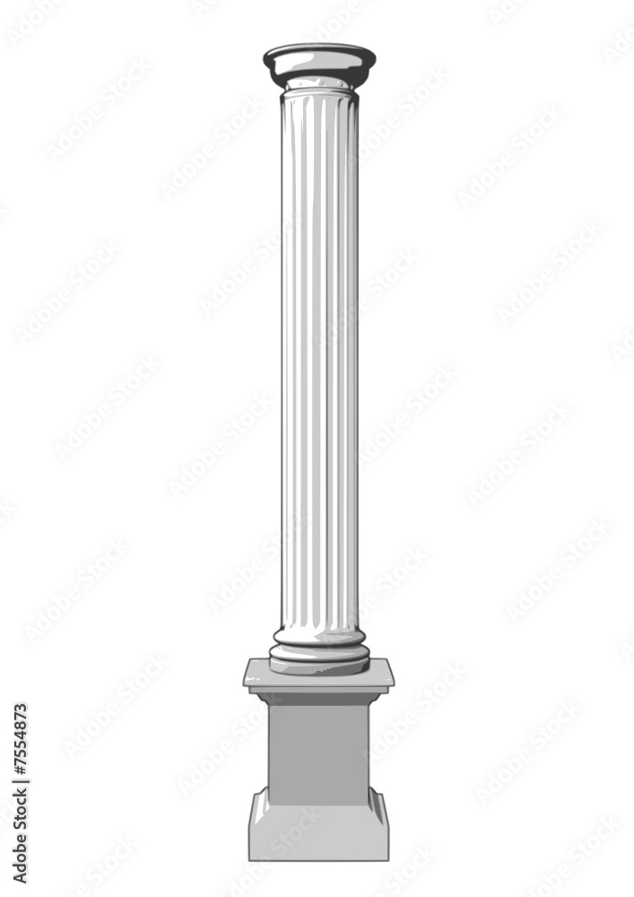 3d vector illustration of a white column