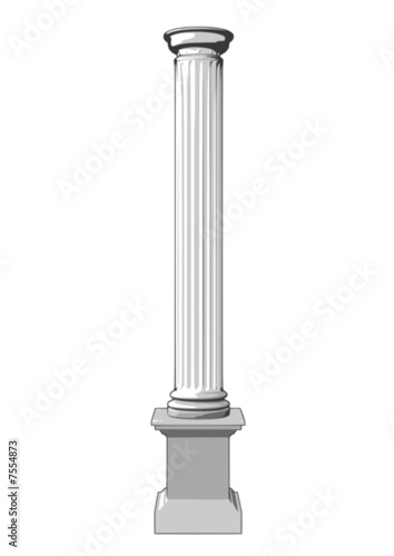 3d vector illustration of a white column