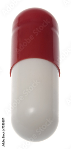 Red and White Capsule. White Side at the Front.