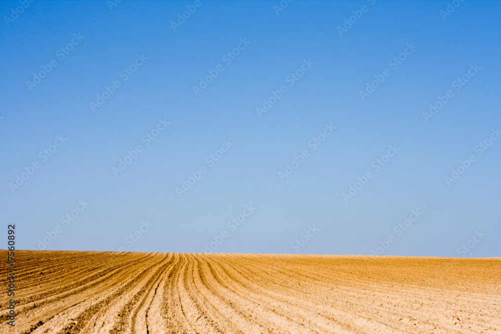 Empty landscape, just plowed and sown. Empty landscape, just plowed and sown.
