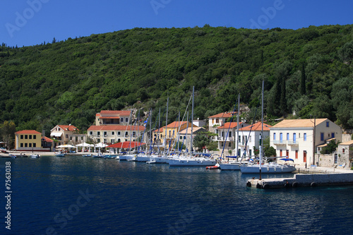 The harbour at Fiskardo on the greek island of Kefalonia