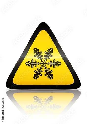 Symbole de danger neige (reflet métal) 