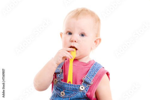 small girl eating
