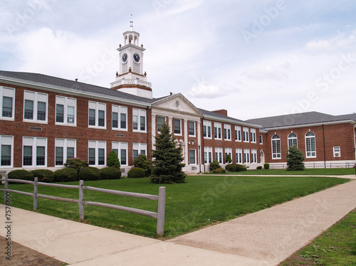 exterior of an old brick high school in New Jersey