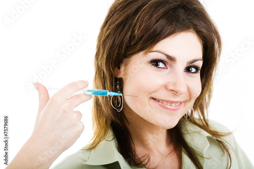 Woman with injection