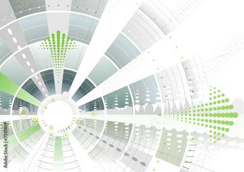 Green arrow futuristic target  of illustration with layers