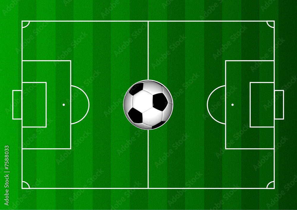 Football Pitch - Overhead View w Football Pitch - Overhead View w