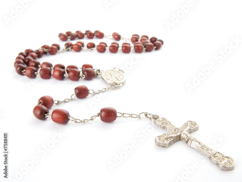 Rosary isolated over white background