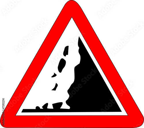 a0079 - Panneau danger chutes de pierres