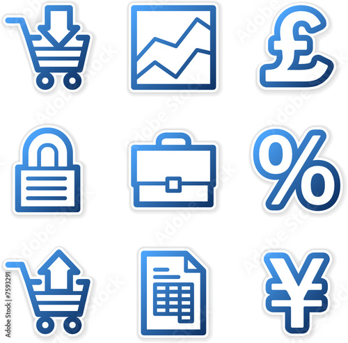E-business icons, blue contour series