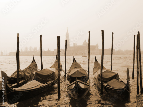 Sepia image of Venice