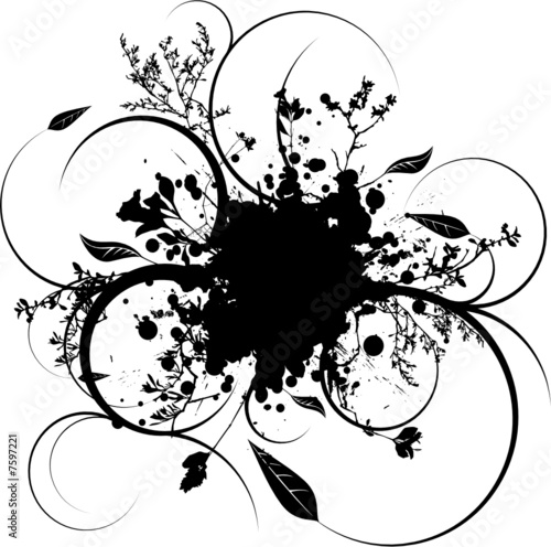 Illustrated ink splat with room to add your own text