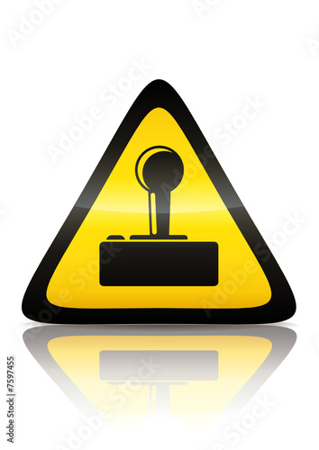 Symbole de danger Wi-Fi (reflet métal) 