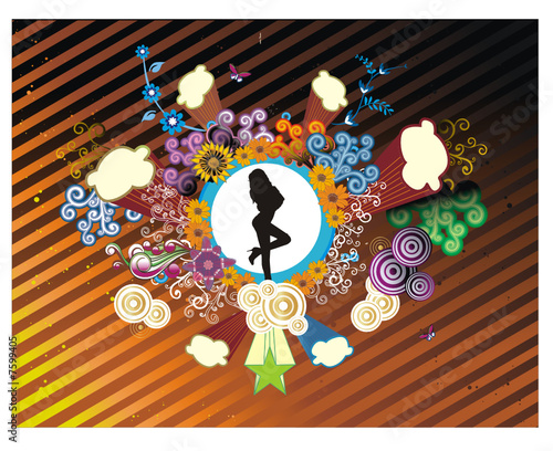 composicion floral en vector