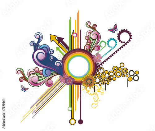 composicion floral en vector