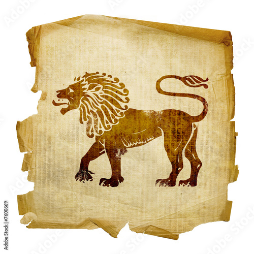 Lion zodiac icon, isolated on white background.