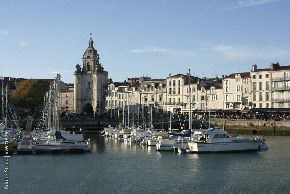 La Rochelle, le port, la Tour de la Grosse Horloge
