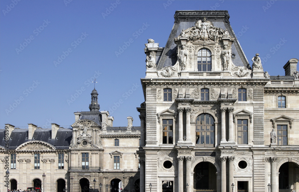 Fototapeta premium Typical Old French Building Facade In Paris, France