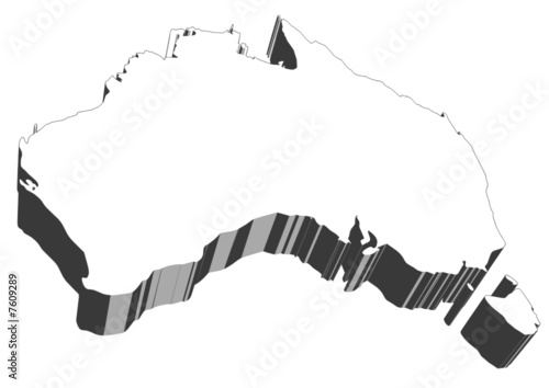 3d vector map of australia