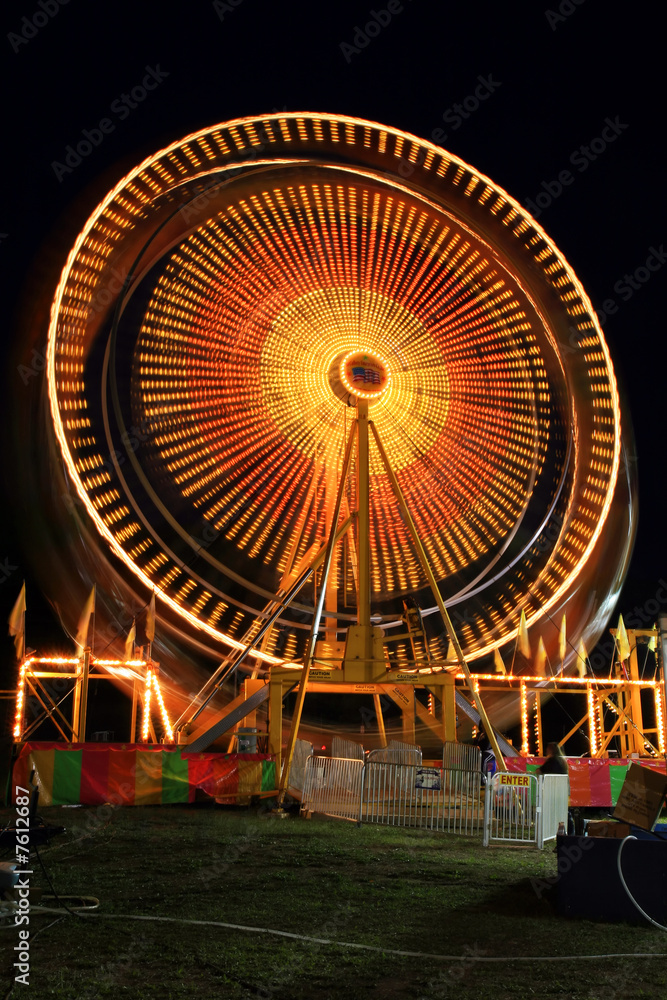 The beautiful light trails in a carnival