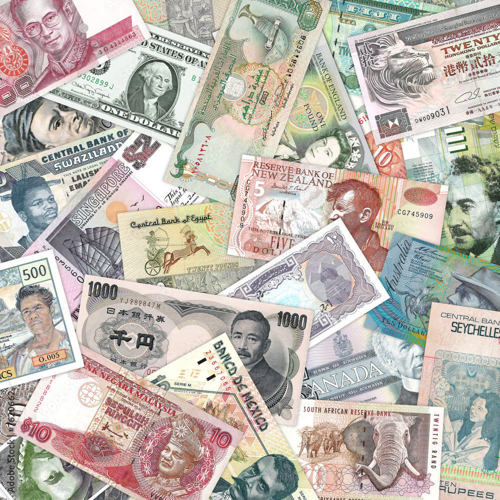 A selection of bank notes