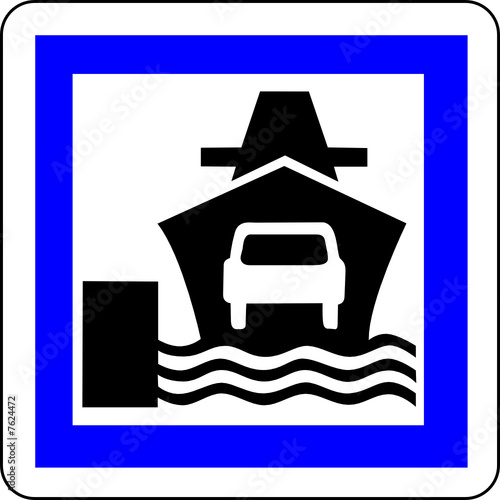 a0109 - Panneau information CAR FERRY, EMBARQUEMENT
