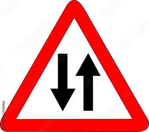 a0119 - Panneau danger CIRCULATION DOUBLE SENS