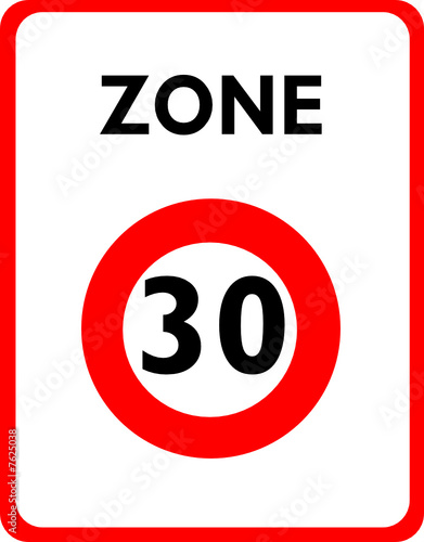 a0136 - Panneau obligation ZONE 30 km/H