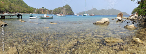 panoramique d'une plage des Saintes en Guadeloupe