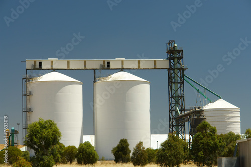 wheat silos on farm