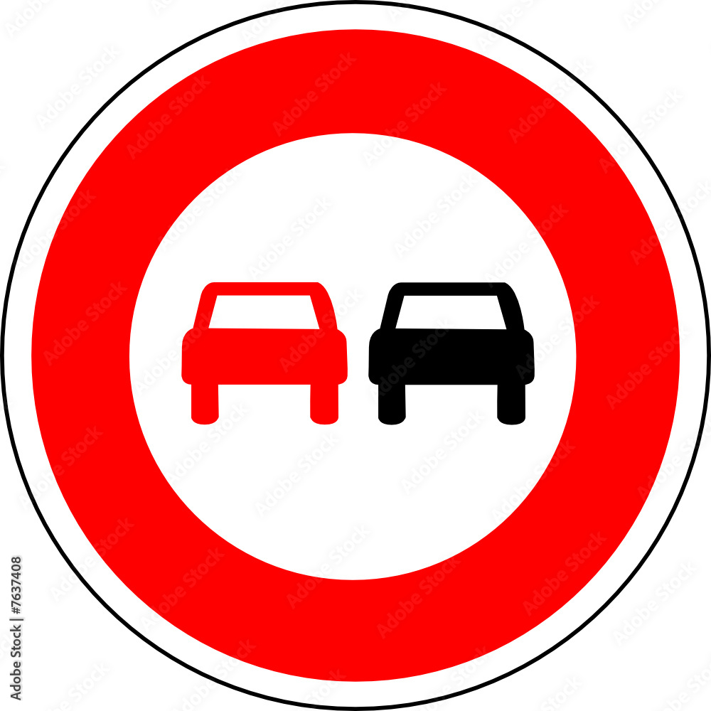 Vecteur Stock a0151 - Panneau interdiction DOUBLER VOITURE-VOITURE