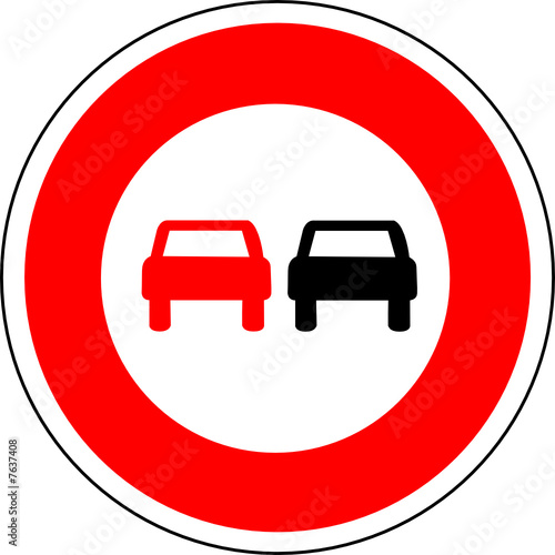 a0151 - Panneau interdiction DOUBLER VOITURE-VOITURE