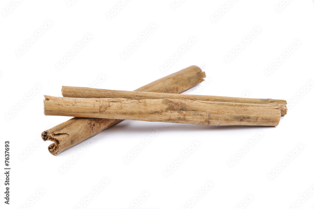 Cinnamon sticks isolated on white background