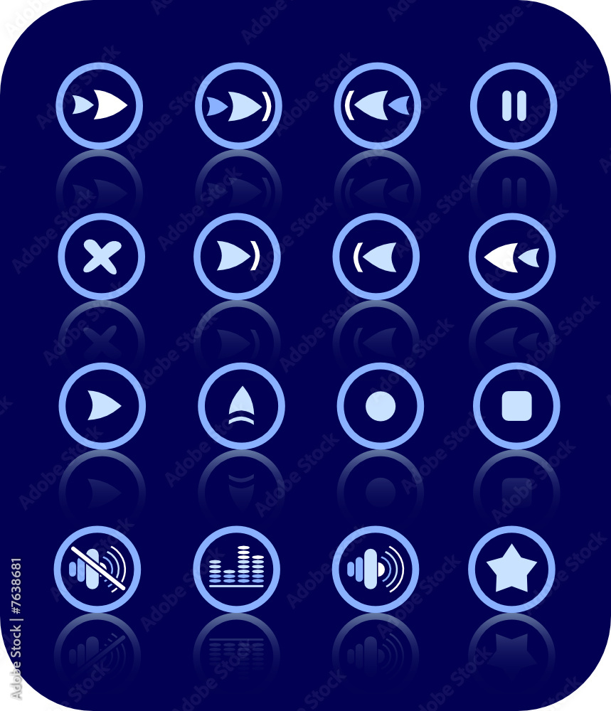 Media player vector iconset Media player vector iconset