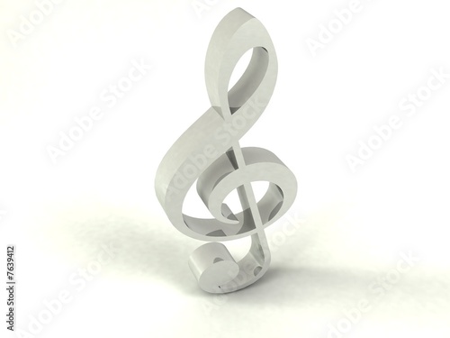 Treble clef from silver