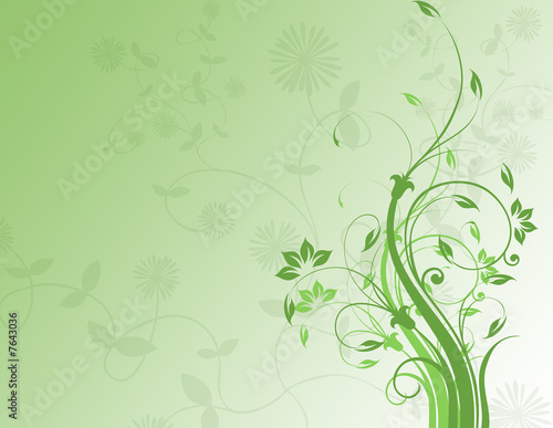 floral background in green