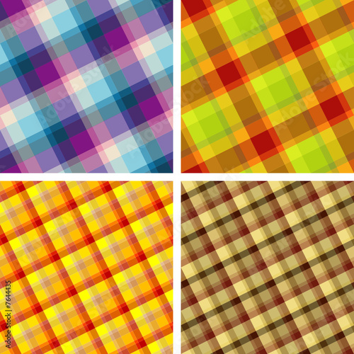 Collection of plaid. Seamless patterns