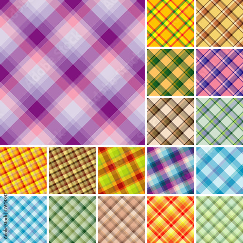 Big collection of seamless plaid patterns. Volume 4