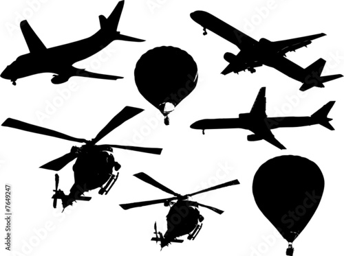 Airlines,helicopters and balloons