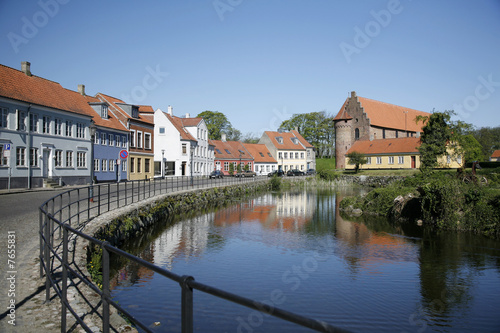 Old part of Nyborg, Denmark and the 800 years old castle 
