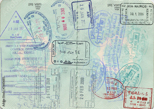 Stamps on passport