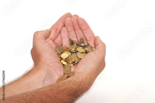 Coins in a hands